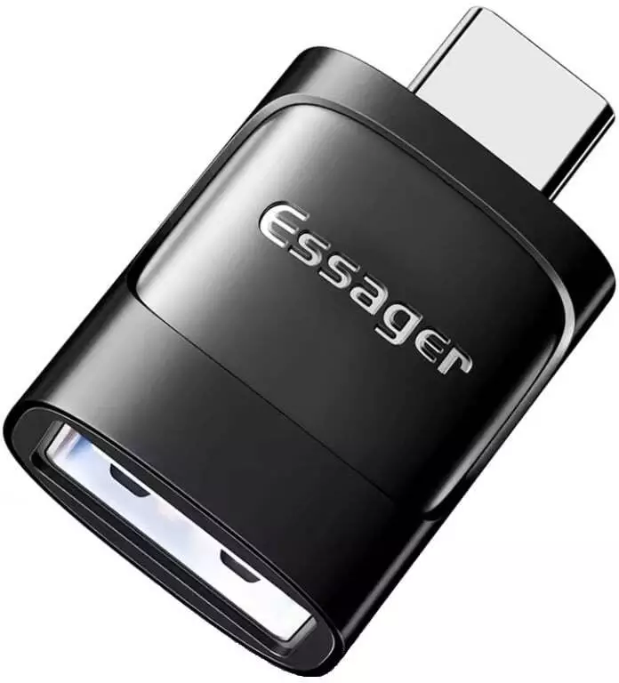 Adapter przejściówka Essager OTGUSB 3.0USB-C(męski) do USB-A(żeński) black