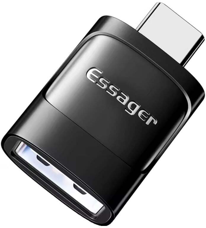 Adapter przejściówka Essager OTGUSB 3.0USB-C(męski) do USB-A(żeński) black