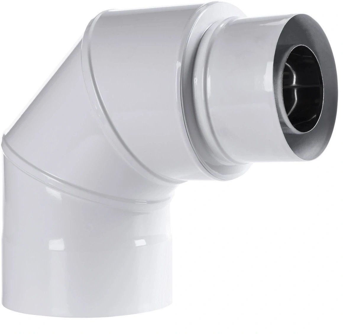 Alkotest 80/125-60/100 TURBO KOLANO DWUŚCIENNE 90 REDUKCYJNE BIAŁE 0/ RSK.SX-TDNV80/125K90RB