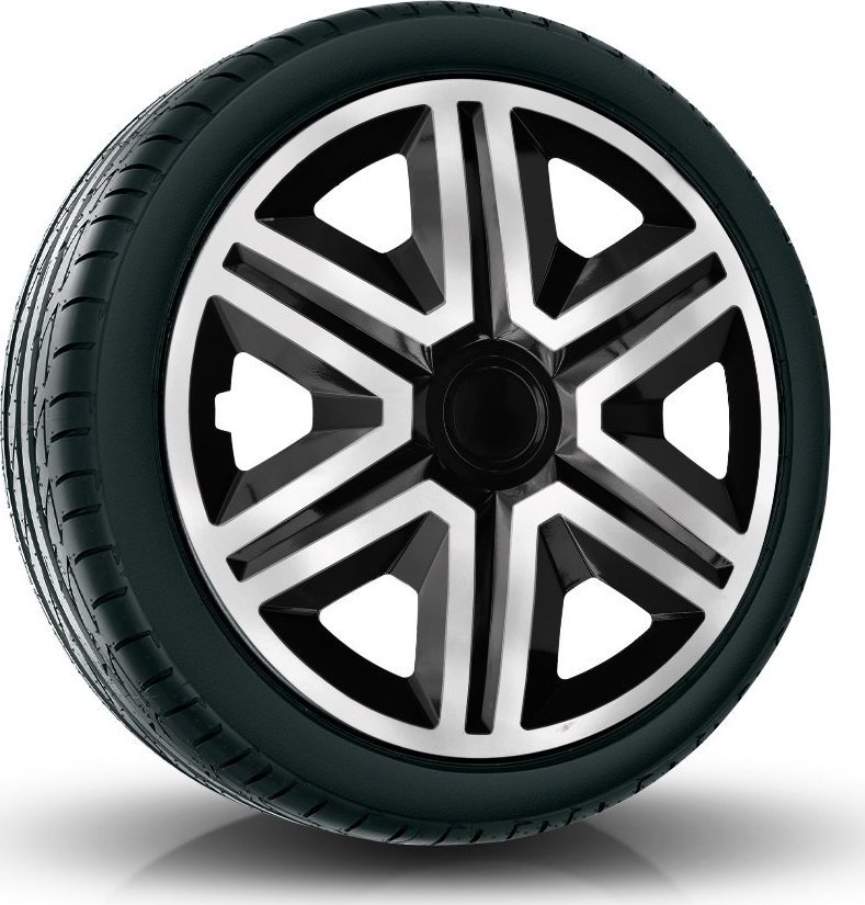 Kołpak NRM Komplet kołpaków uniwersalnych Action Silver Black 15 cali