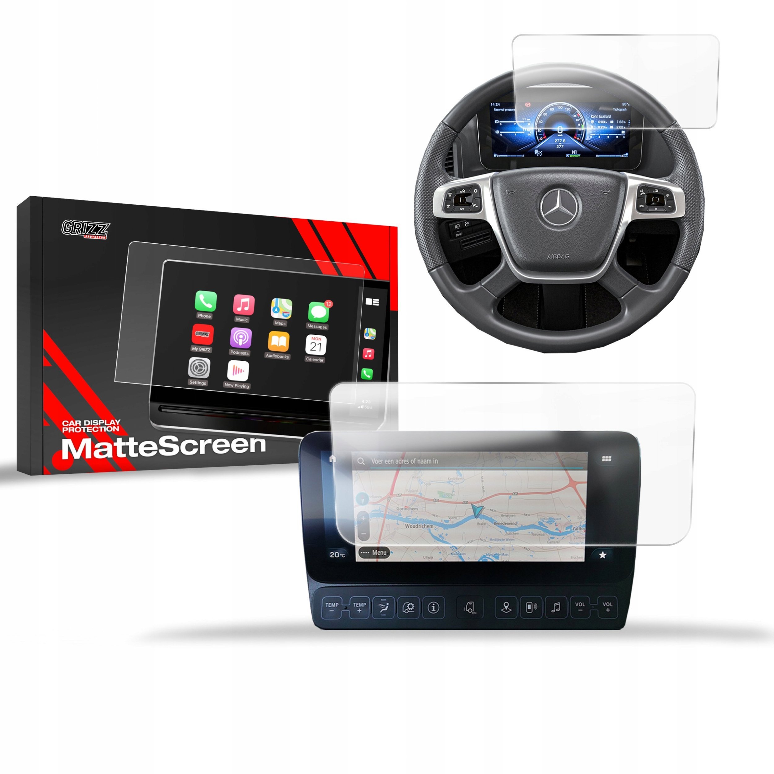 Folia matowa GrizzGlass CarDisplay Protection do Mercedes Actros F 2021-2024 [2w1]