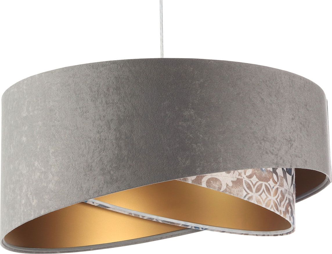 Lampa wisząca Lumes Szara welurowa lampa wisząca glamour - EXX25-Denila
