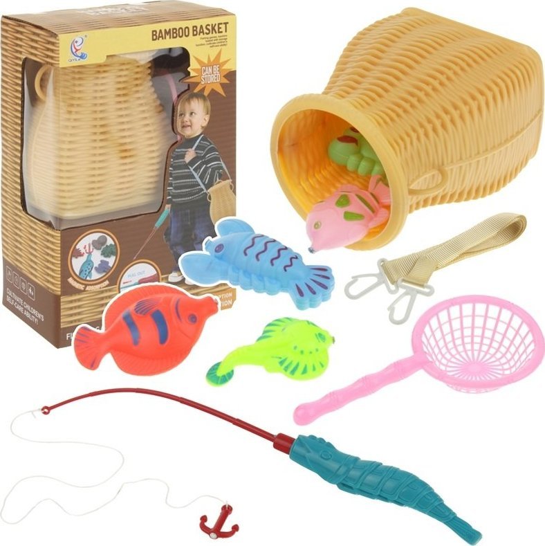 Askato Gra Łowienie Rybek na Magnes Wędki Rybki Koszyczek + basenik