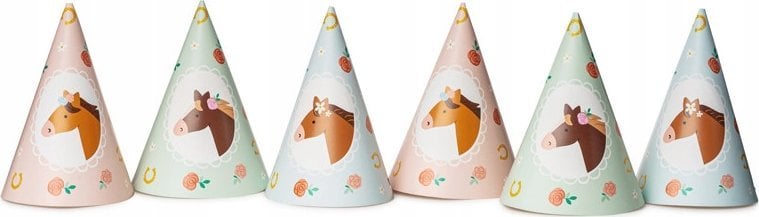 Party Deco Czapeczki Konie 16cm 6szt