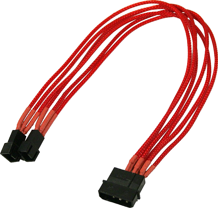 Nanoxia Molex - 3-pin x2, 0.3m, Czerwony (900300015)
