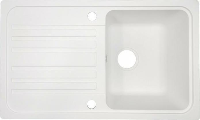 Zlewozmywak Aquamarin granitowy z ociekaczem, biały