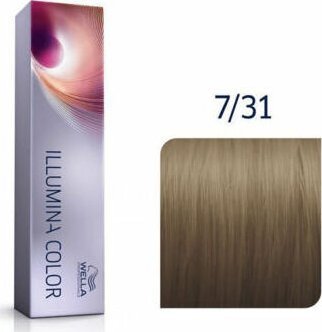 Wella Professionals Illumina Color, Permanent Hair Dye, 7/31 Medium Blonde Golden Ash, 60 ml