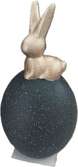 Jajko ceramiczne nakrapiane ze złotym zającem