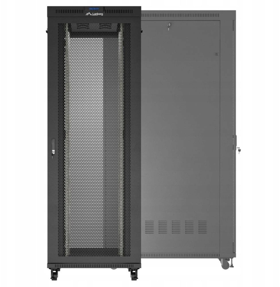 SZAFA INSTALACYJNA RACK STOJĄCA 19" 47U 800X1200 CZARNA DRZWI PERFOROWANE LCD LANBERG (FLAT PACK) V2