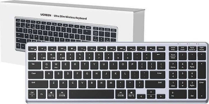 Klawiatura Ugreen Bezprzewodowa Klawiatura Membranowa UGREEN KU005 2.4G+BT (Srebrno-czarna)