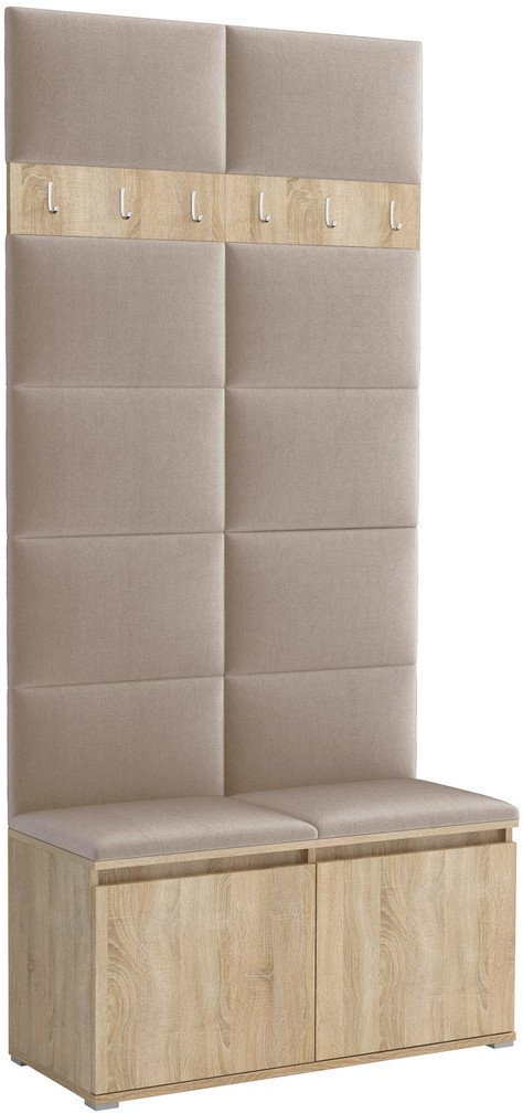 Tapicerowana garderoba Noris I - kolor sonoma + tkanina Trinity 04