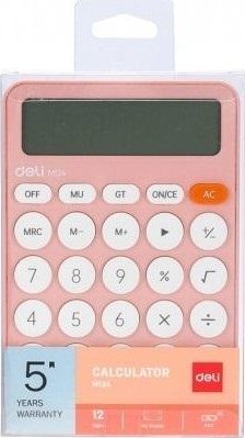 Kalkulator biurowy M124 różowy DELI