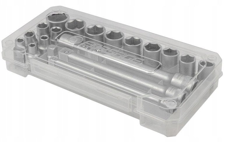 Zestaw narzędzi 3/8" 20el. z nasadkami (6-22mm), adapterami i przedłużkami