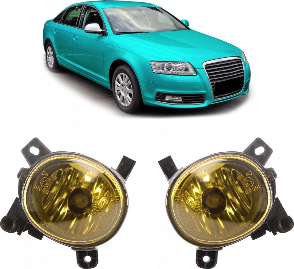 MTuning Zestaw lamp przeciwmgielnych Yellow AUDI A6 C6 Allroad A4 B8 Q5 SEAT EXEO VW PASSAT CC B6 2004-2011