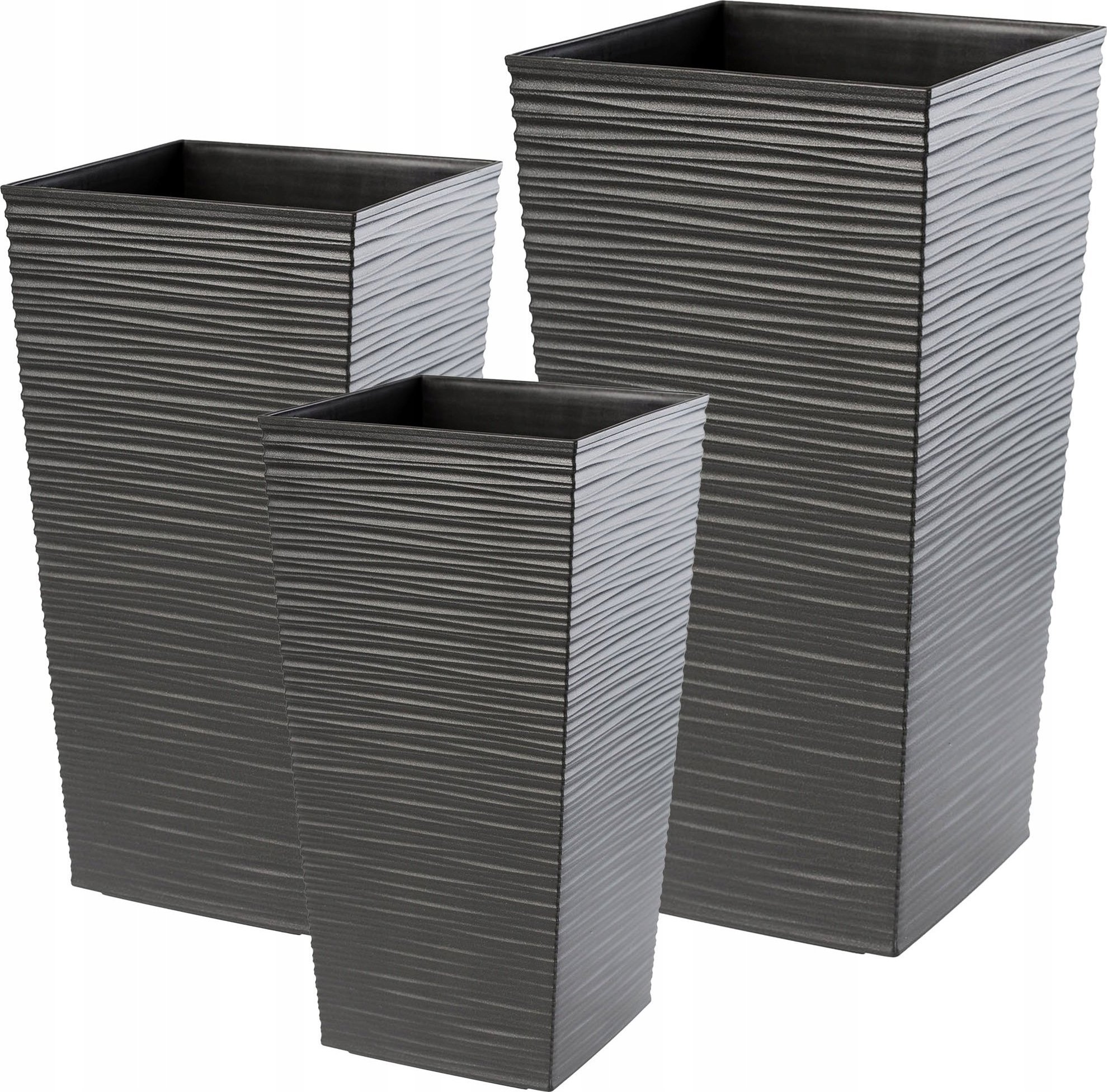 Kadax Zestaw 3x Doniczka Donica Wkład Grafit Dłuto Duża