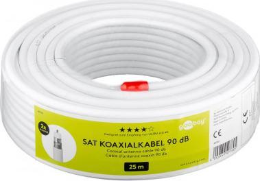Przewód Goobay 90 dB kabel koncentryczny antenowy quattro, ekranowanie 2x, CCS, 25 m
