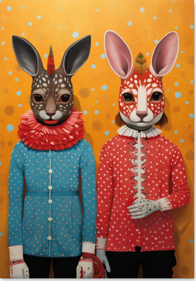 Plakat portret cyrkowy duet 21x29,7 cm A4