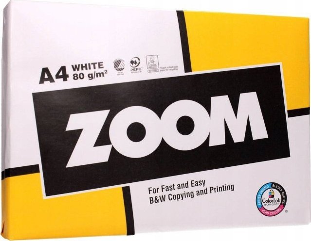Zoom PAPIER KSERO A4 80G ZOOM BIAŁY 150 CIE 80G 500 ARK