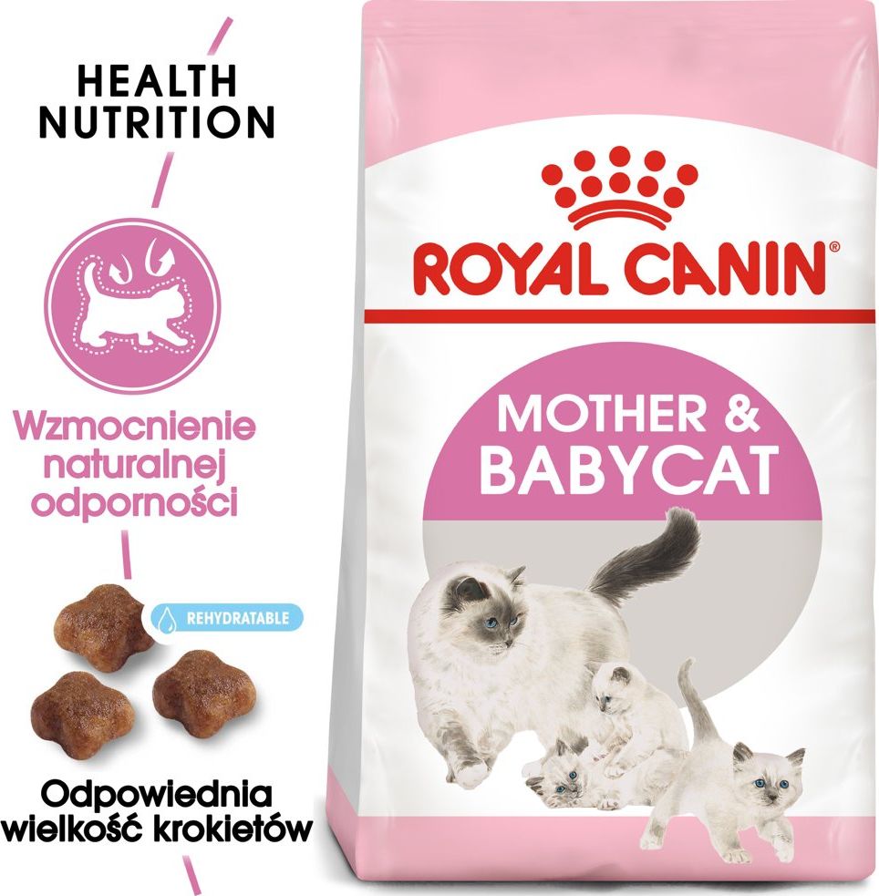 Royal Canin ROYAL CANIN Mother&Babycat 4kg karma sucha dla kotek w okresie ciąży, laktacji i kociąt od 1 do 4 miesiąca życia + Mysz w futerku na wędce