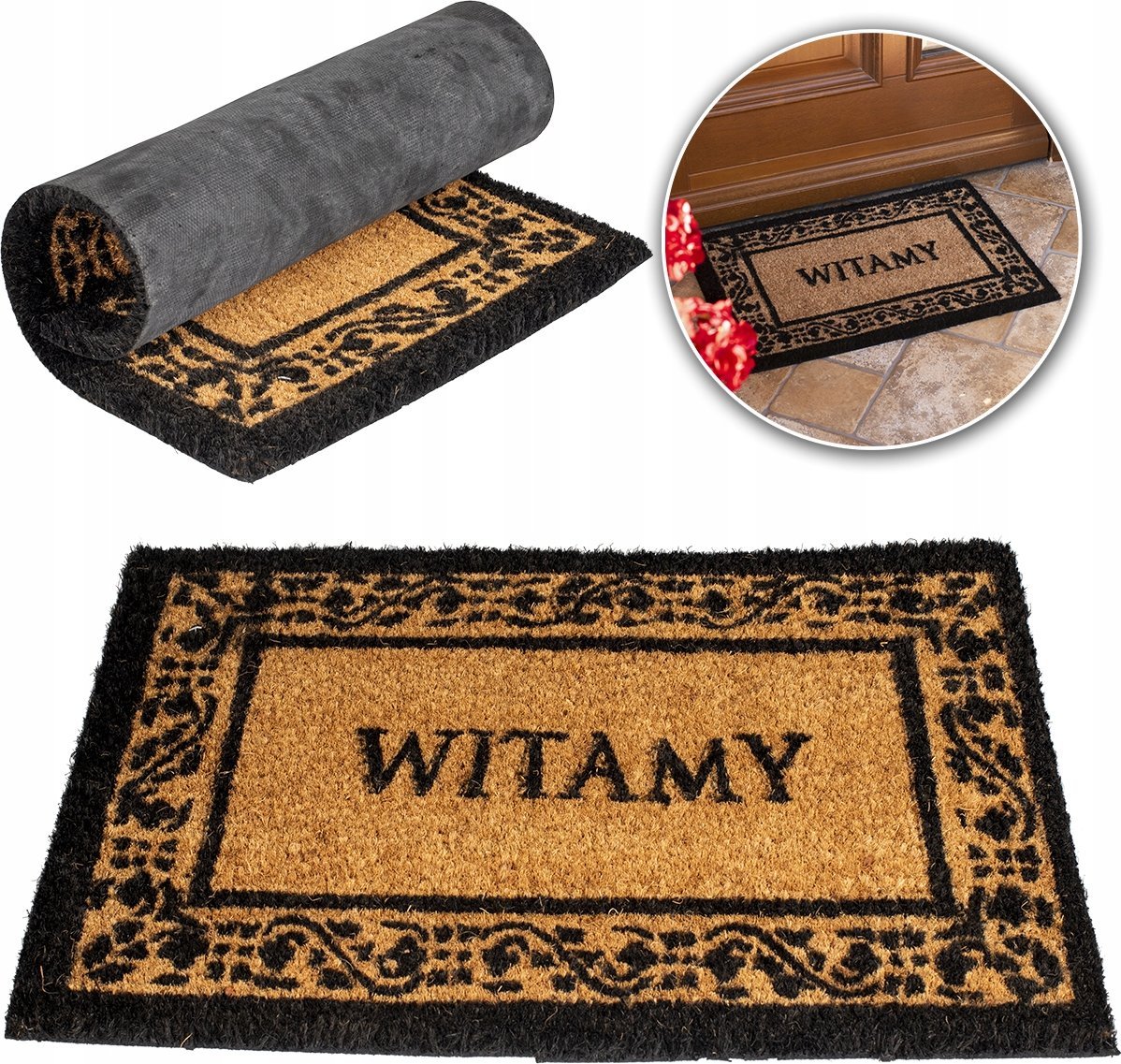 UN WYCIERACZKA KOKOS + PCV KERA 6 40 X 60 ' WITAMY '