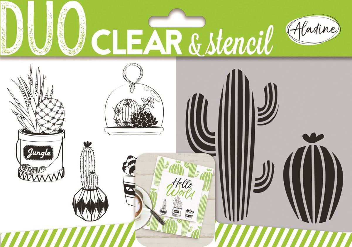 Aladine Stemple silikonowe z szablonem Kaktusy