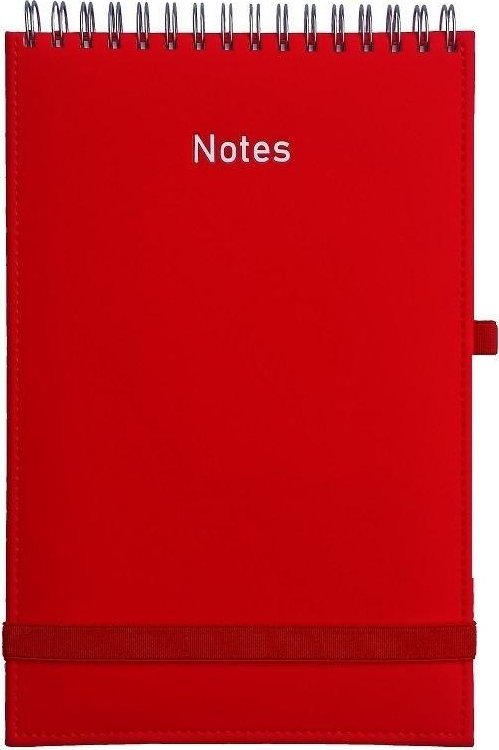 Notes A5 Vivella na spirali z gumką czerwony