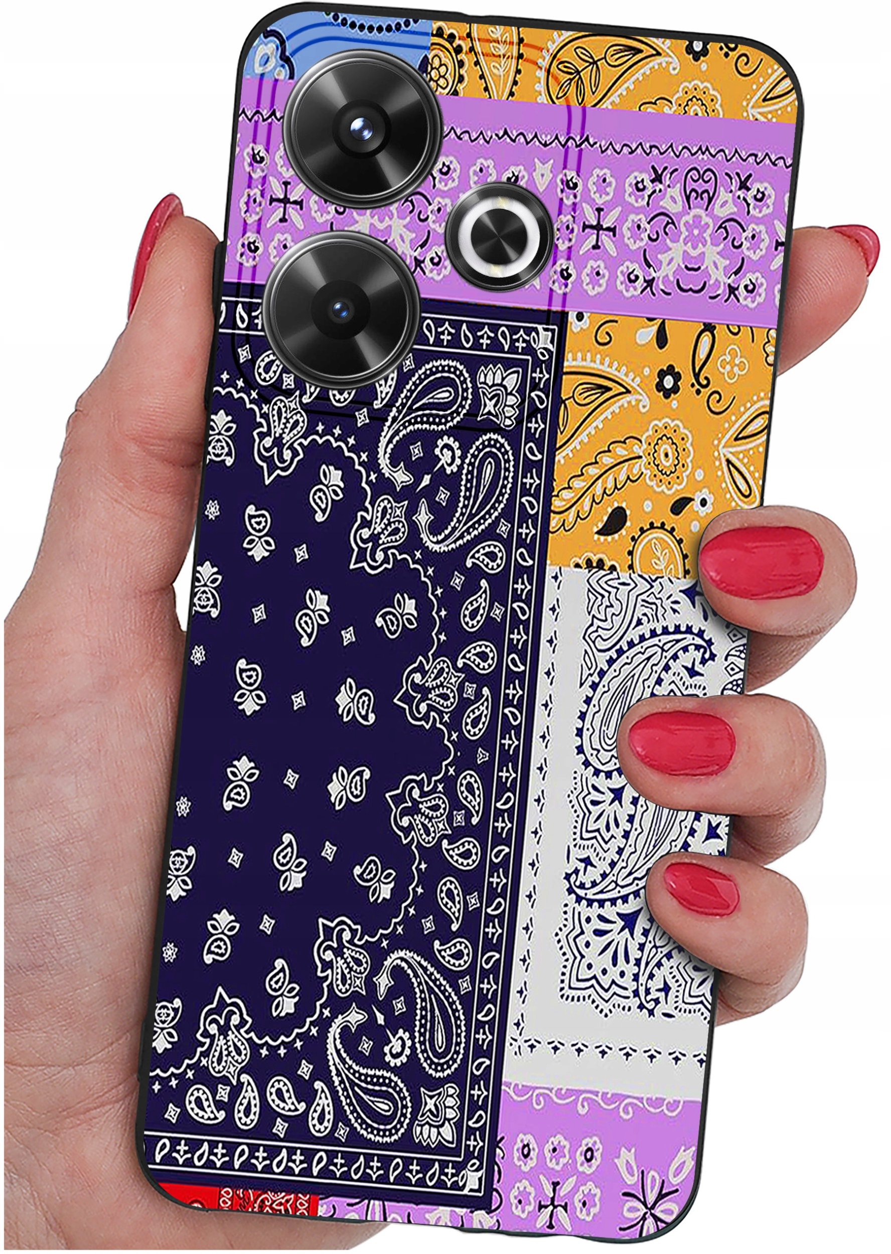 Etui do Xiaomi Redmi 13 4G WZORY |SILIKONOWE MATT CASE + SZKŁO 9H