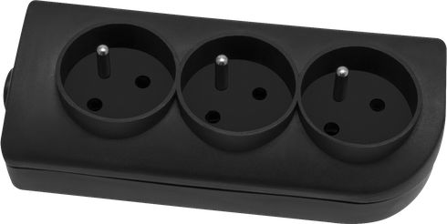 Elgotech Rozgałęźnik do przedłużacza 3-gniazda z/u czarny GN-30-2