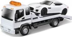 Bburago Str. Fire Tow Truck W Jaguar F-Type R 1:43 BBURAGO