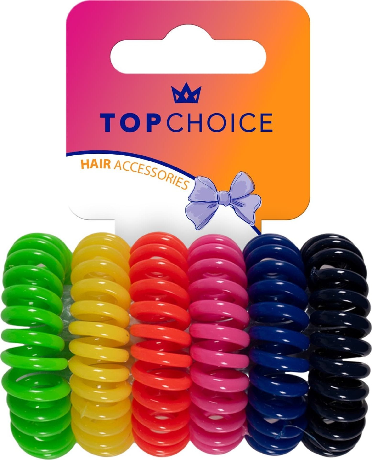 Top Choice TOP CHOICE Gumki do włosów - mix kolorów (20100) 1 op. - 6 szt.