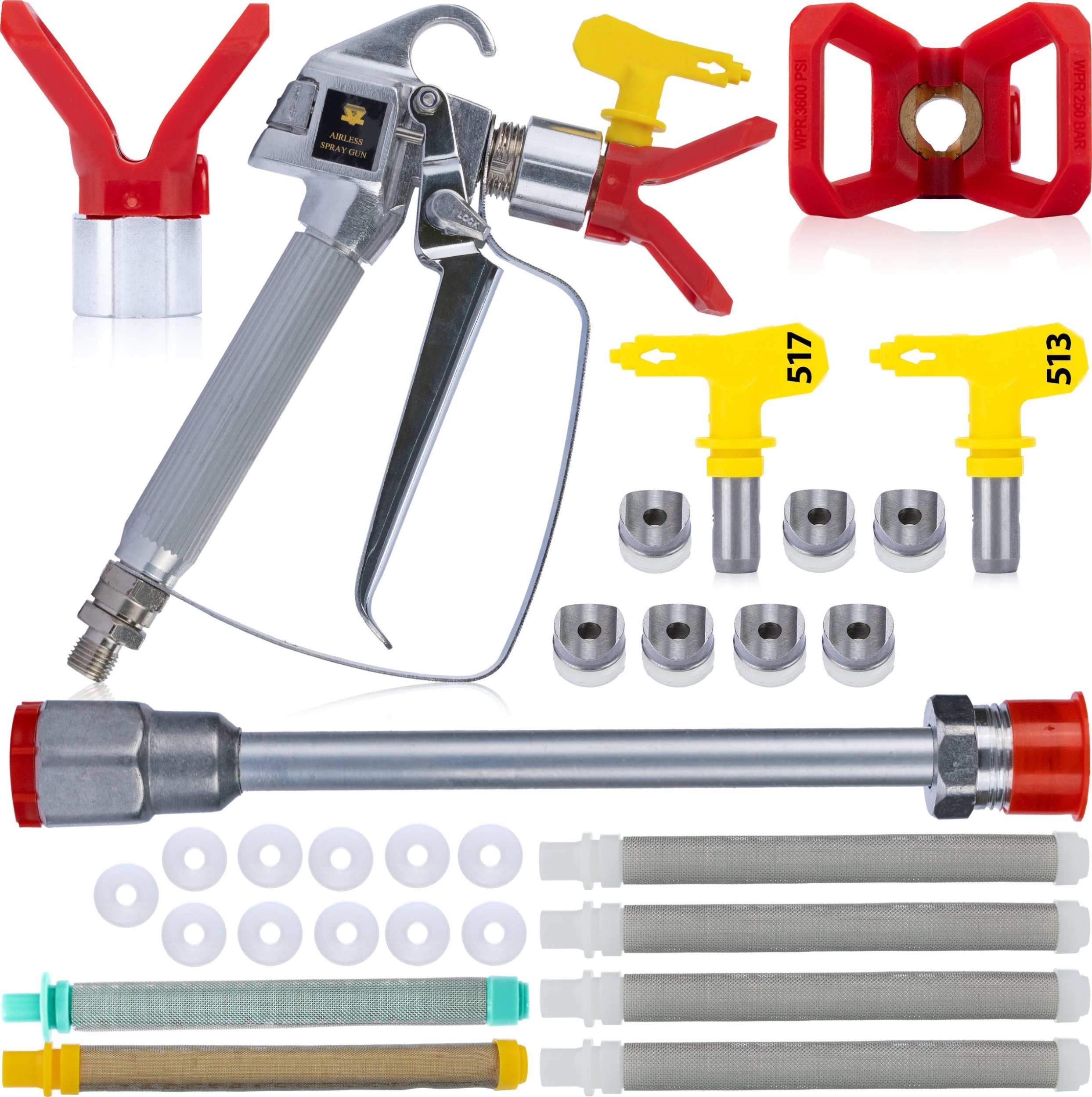 Rosfix PISTOLET DO MALOWANIA MALARSKI LANCA 30CM 2xDYSZA 7xFILTR 18xUSZCZELKI HQ