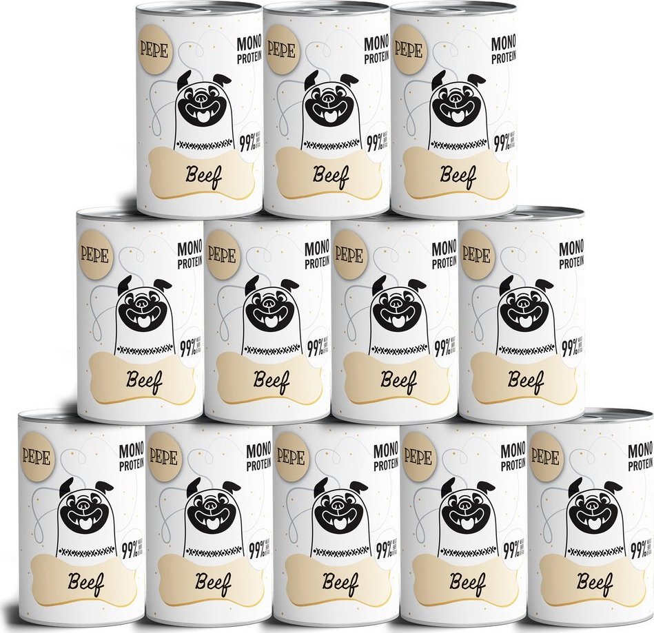 Paka Zwierzaka PEPE MONO PROTEIN Beef (wołowina) 12x400g
