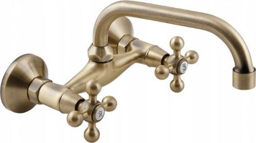 Bateria umywalkowa Kuchinox Bateria umywalkowa ścienna retro Stilo BKI 550D mosiądz