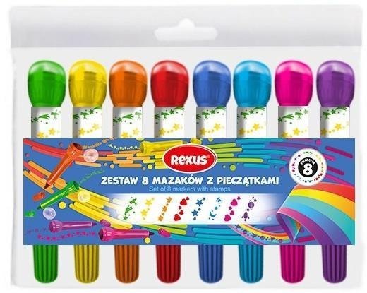 Mazaki z pieczątkami 8szt