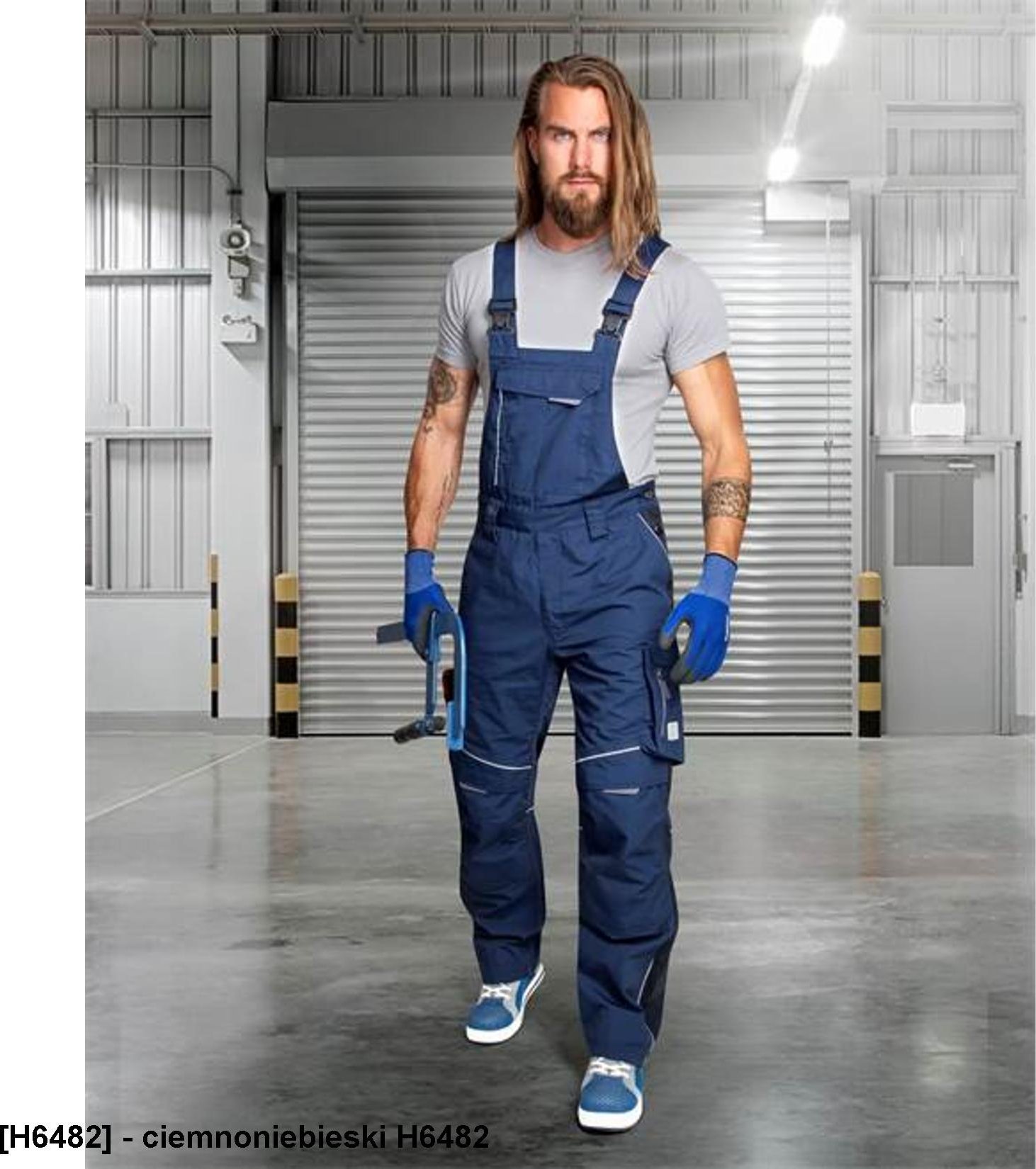 Ardon ARDON URBAN+ - Spodnie ogrodniczki ARDONURBAN+ jasno-czerwone skrócone - ciemnoniebieski H6482 2XL