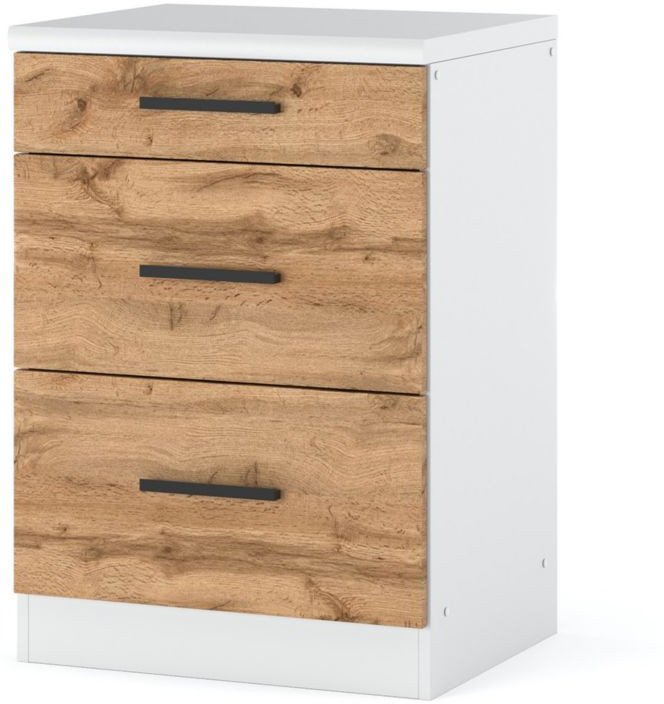 Szafka Kuchenna Dolna Z Blatem 3 Szuflady Blande 60cm Biała Wotan