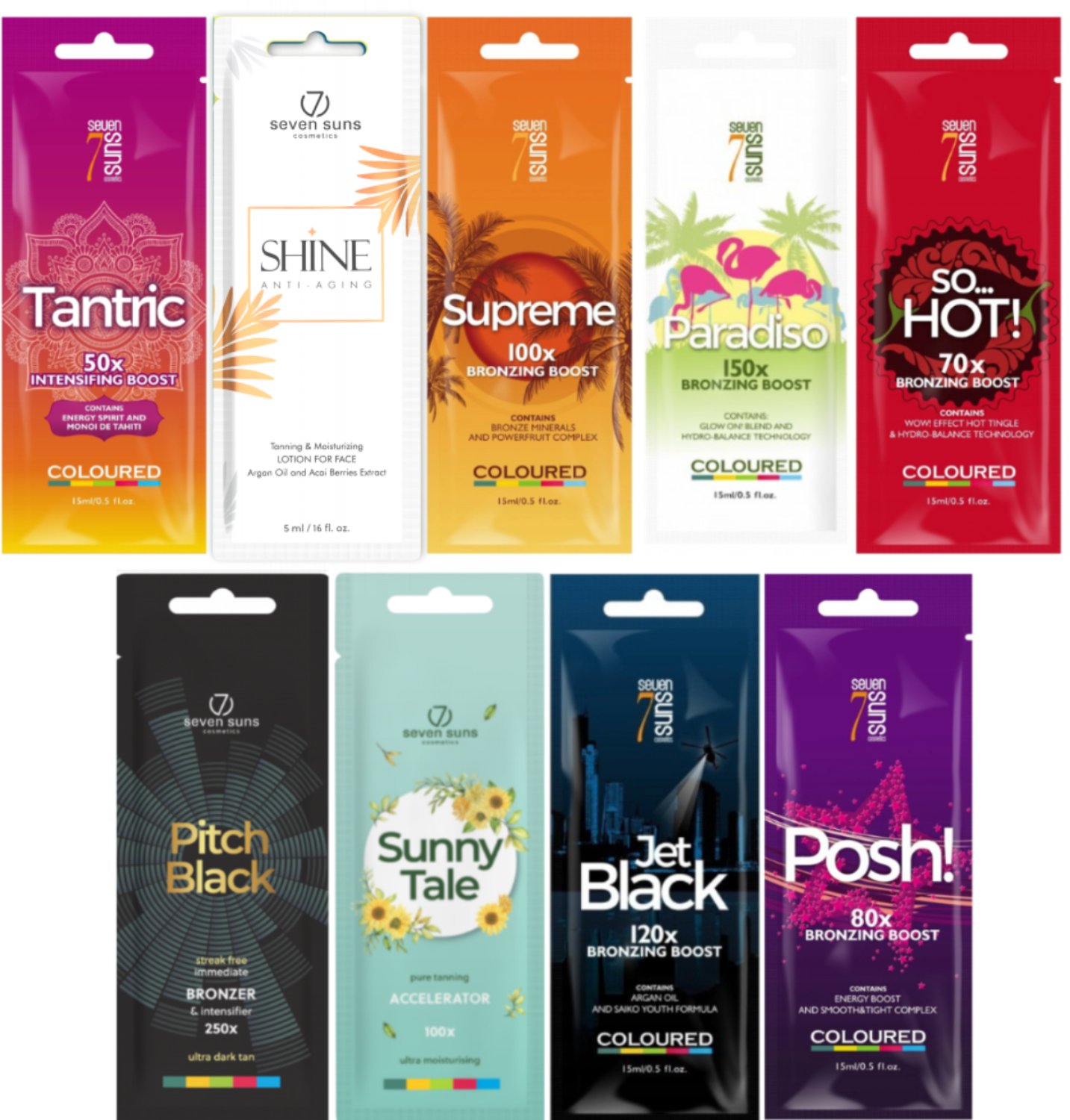 7suns Zestaw Saszetek Do Opalania x9szt