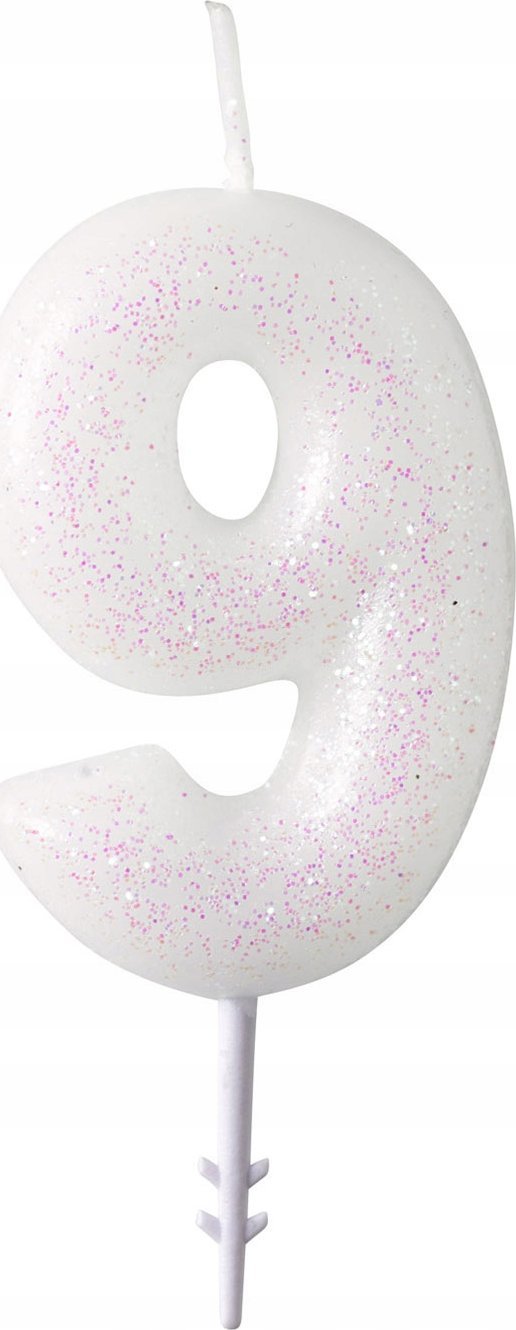 AMSCAN Świeczka cyferka 9 m błyszcząca 9904384