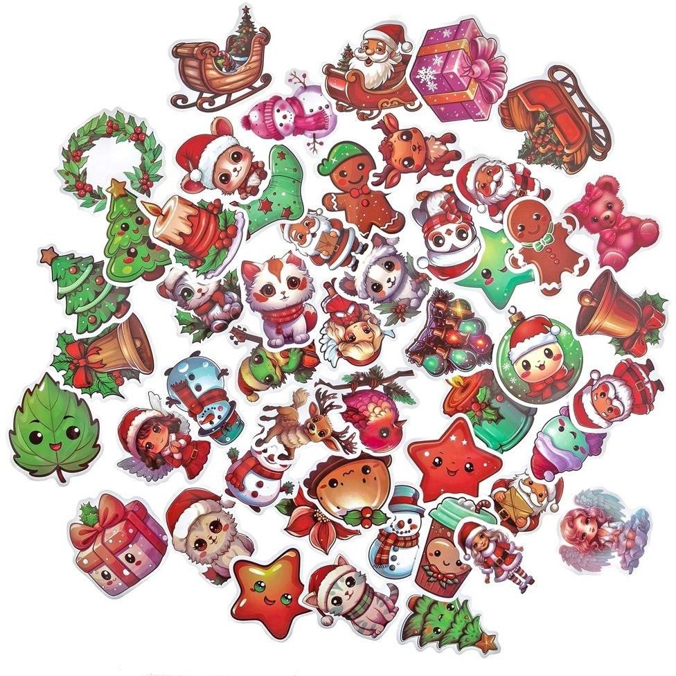 BT21 Naklejki winylowe Boże Narodzenie 4-6cm 50szt