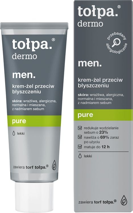 Tołpa Dermo Men. Pure, krem - żel przeciw błyszczeniu lekki 40ml