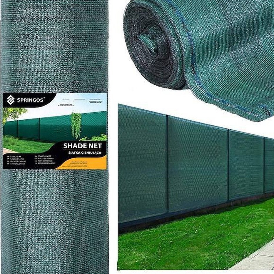 Springos Siatka cieniująca 185 GSM 1,7x25m SN0035 Zielona