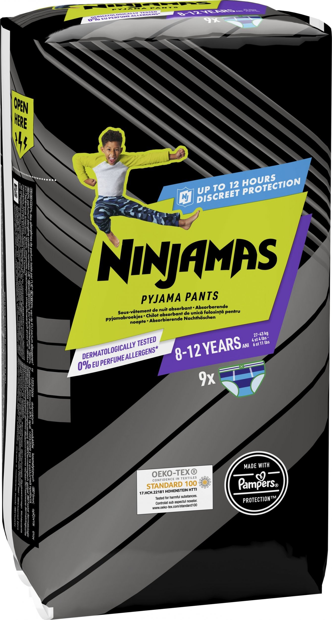 Pampers Pieluchomajtki NINJAMAS CP PANTS 8-XXXLARGE 9 BOY