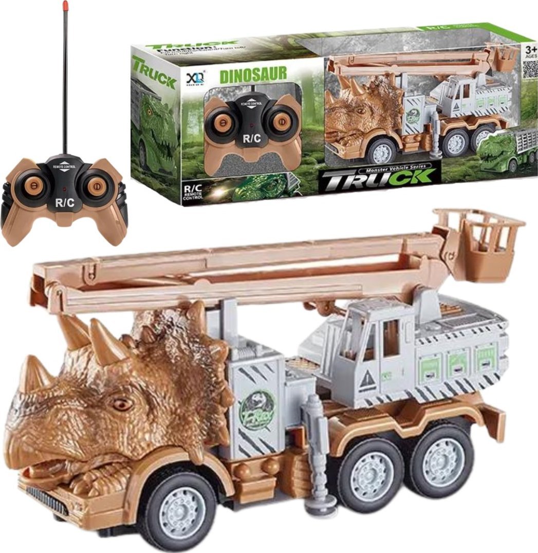 AUTO CIĘŻARÓWKA ZDALNIE STEROWANA DINOZAUR MUZYKA KOSZ STRAŻ NA PILOT RC