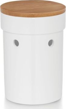 Kela Ceramiczny Kela Salena pojemnik na czosnek z bambusową pokrywą, śred. 12 x 17 cm