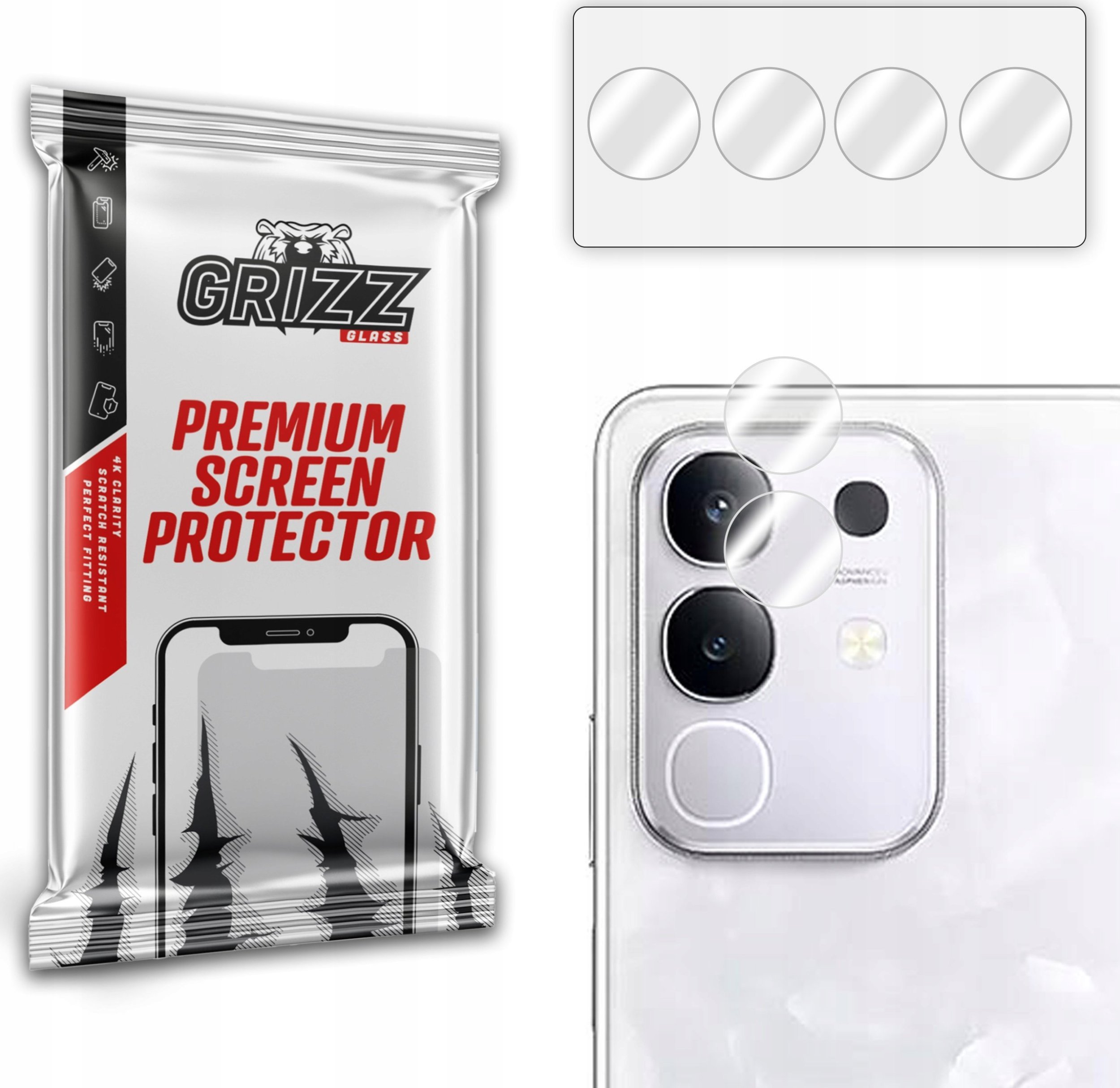 Szkło na aparat GrizzGlass HybridGlass Camera do Vivo Y29 4G [2 PACK]