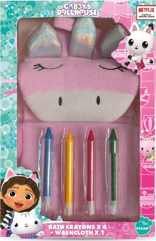 KIDS Kredki kąpielowe - 4 sztuki - Gabi Koci Domek + myjka