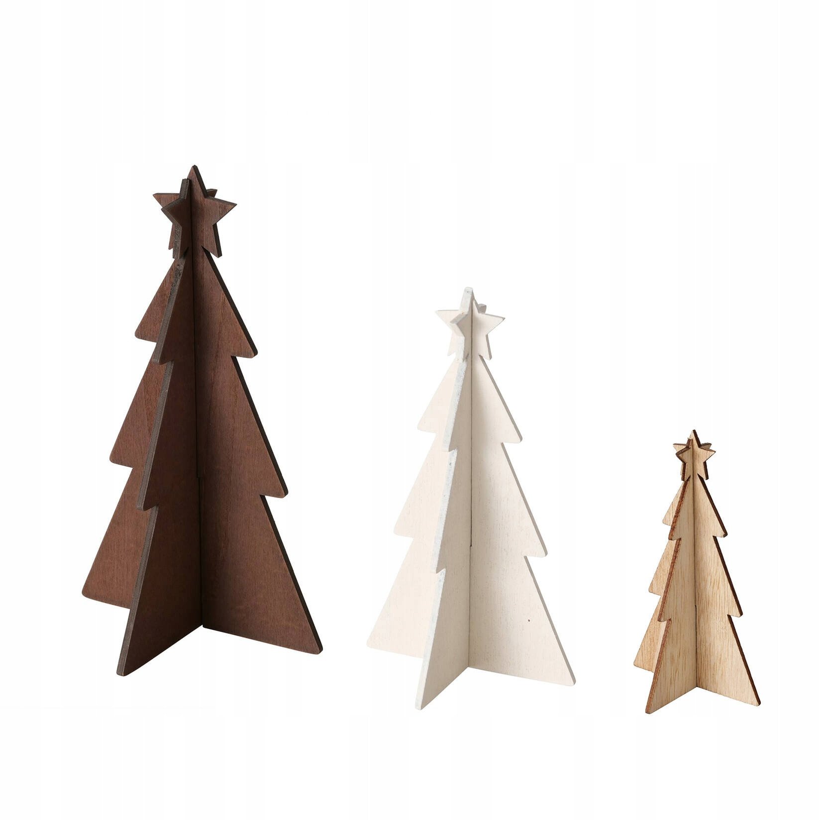 Ozdobne choinki ze sklejki KARL, 12-25 cm, 3 szt.