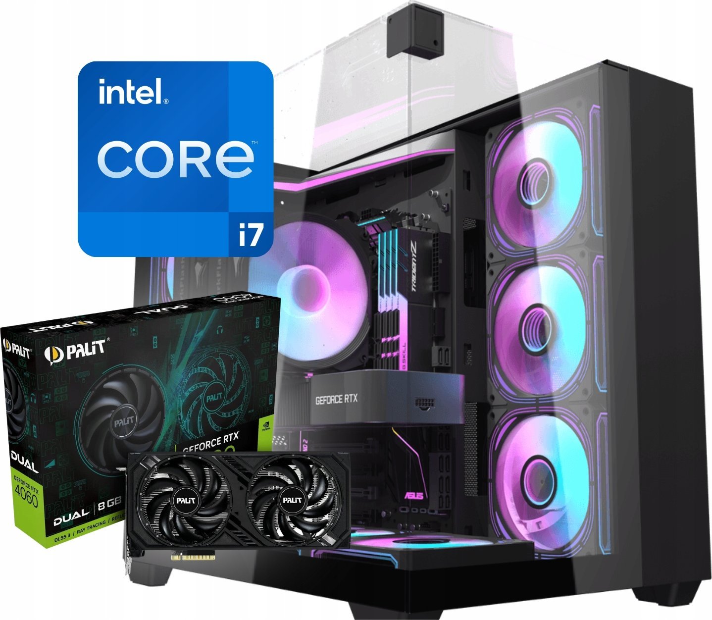 Komputer BSG Raptor V8 Intel Core i7 NVIDIA GeForce RTX 4060 32GB DDR3 1000GB SSD Windows 10