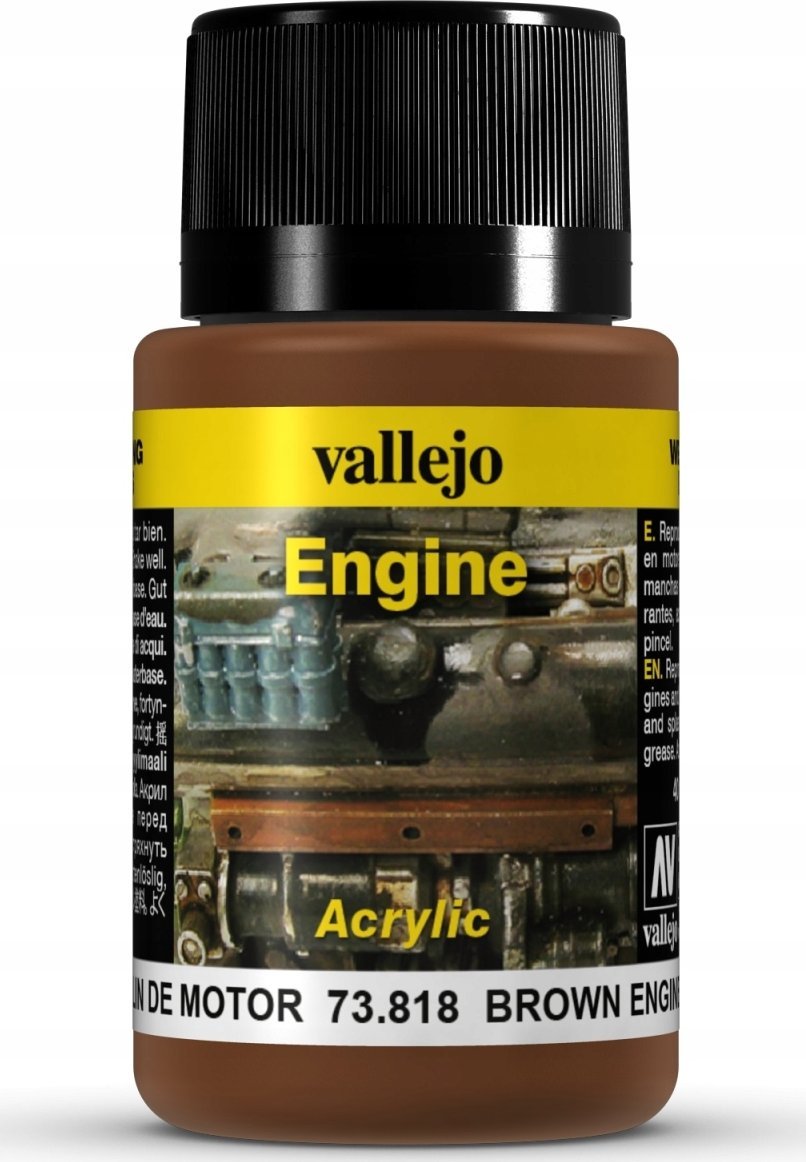 Vallejo Vallejo: 73.818 - Weathering FX - Engine - Brown Engine Soot (40 ml)