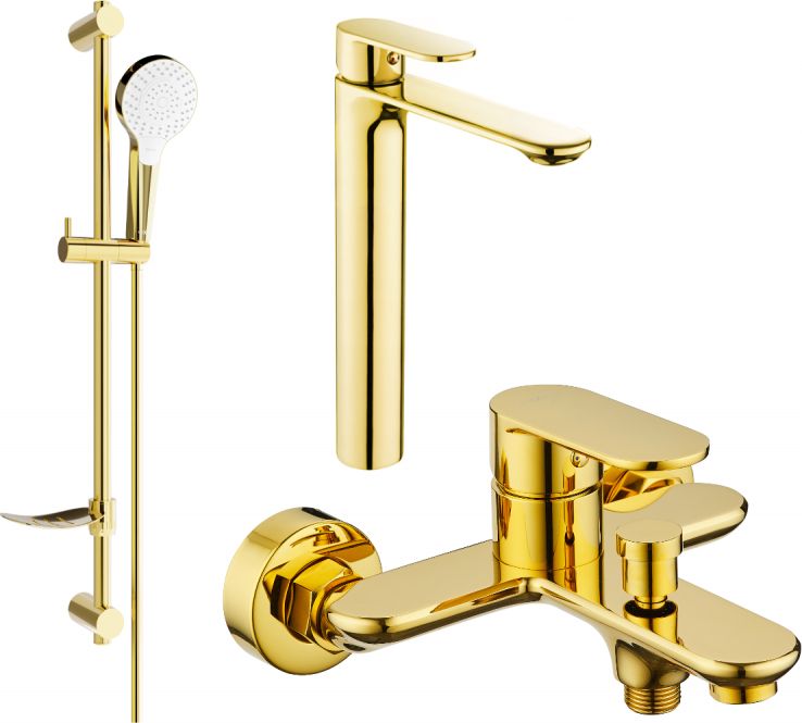 Mexen Mexen Milo DF05 zestaw wannowy, złoty - 71313DF05-50